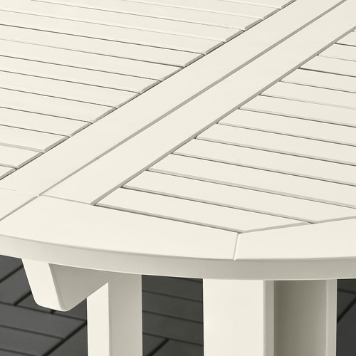 BONDHOLMEN Table, outdoor, white/beige, 108 cm