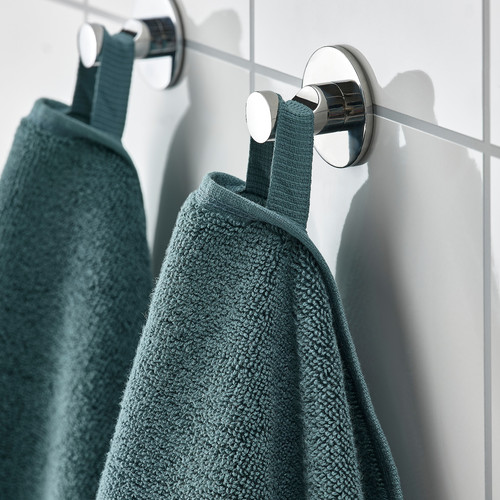 FREDRIKSJÖN Hand towel, grey-turquoise, 50x100 cm