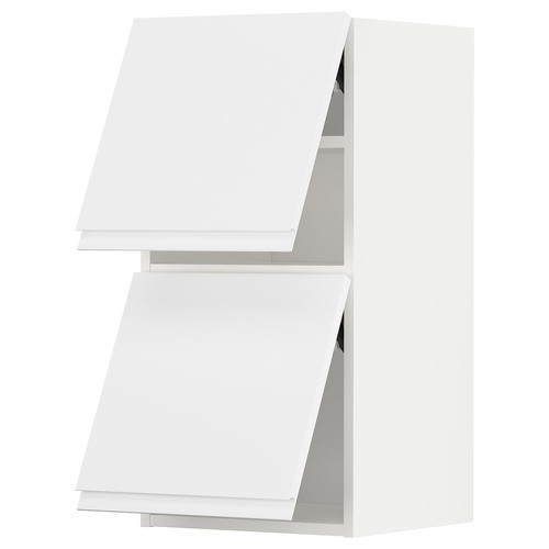 METOD Wall cab horizo 2 doors w push-open, white/Voxtorp matt white, 40x80 cm