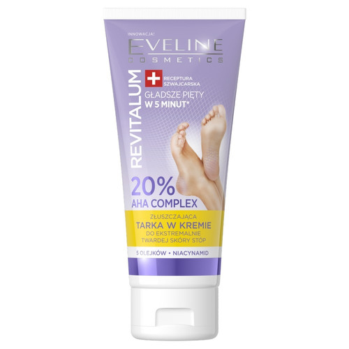 Eveline Revitalum Exfoliating Cream for Very Hard Foot Skin 20% AHA Complex Vegan 75ml