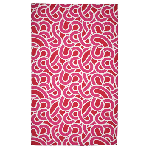 SÖTRÖNN Tablecloth, patterned white/bright red bright pink, 145x240 cm