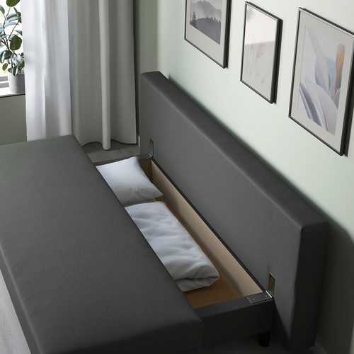 ÄLVDALEN 3-seat sofa-bed, Knisa dark grey