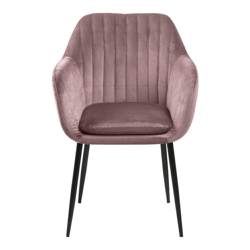 Upholstered Chair Emilia Velvet, dusty rose/black