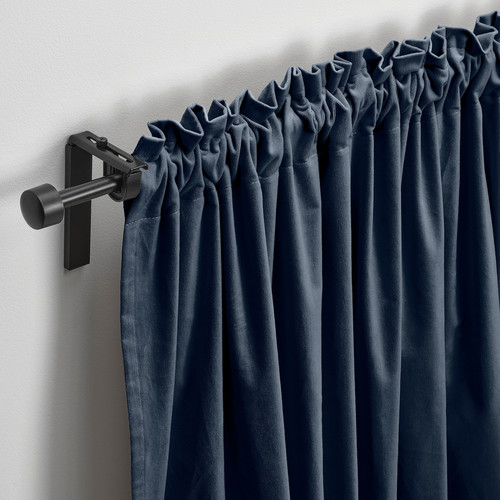 SANELA Curtains, 1 pair, dark blue, 140x300 cm