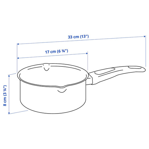 HEMLAGAD Saucepan, non-stick coating black, 1 l