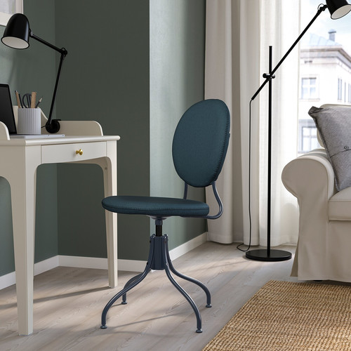 BJÖRKBERGET Swivel chair, Idekulla blue