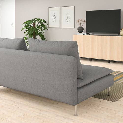 SÖDERHAMN 3-seat sofa, with open end/Tonerud grey