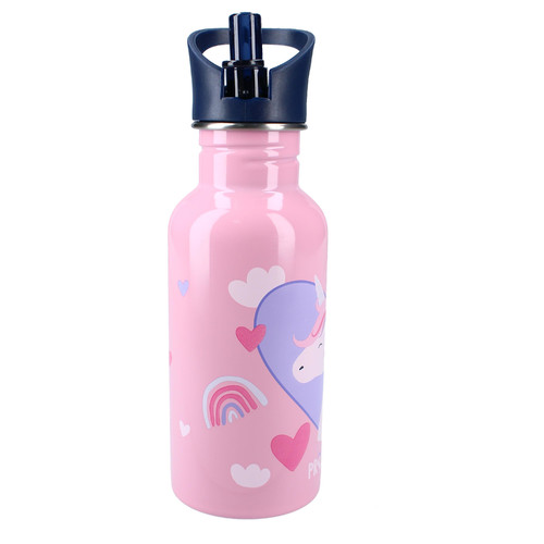 PRET Water Bottle for Children 500ml Unicorn Heart