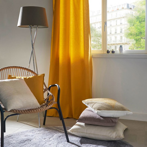 Curtain GoodHome Hiva 140x260cm, mustard yellow