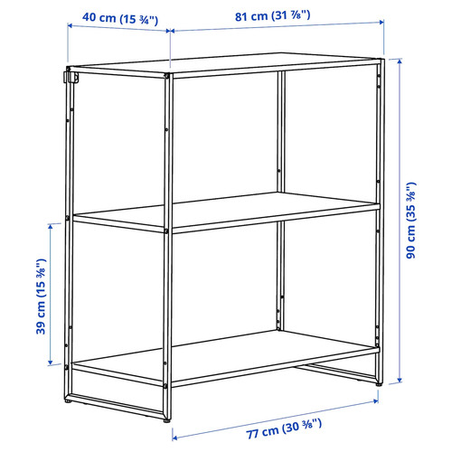 JOSTEIN Shelving unit, in/outdoor/metal white, 81x40x90 cm