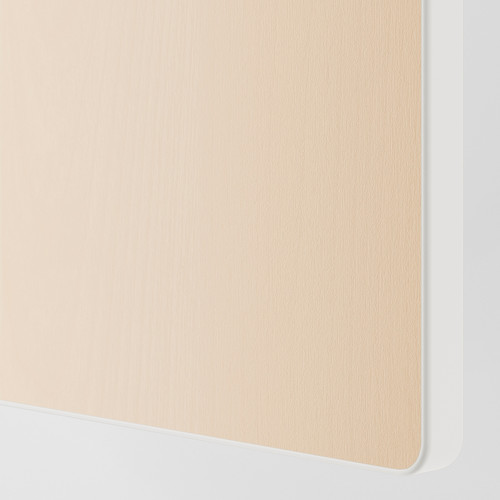 SMÅSTAD / PLATSA Storage combination, white/birch with 6 shelves, 120x42x123 cm