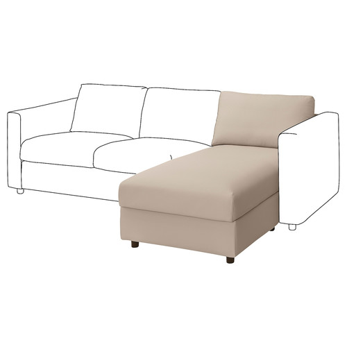 VIMLE Chaise longue section, Hallarp beige