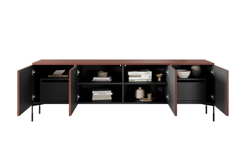 TV Cabinet with Drawers Sonatia 200, burgundy