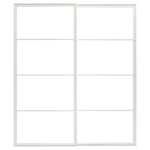 PAX Pair of sliding door frames w rail, white, 200x236 cm