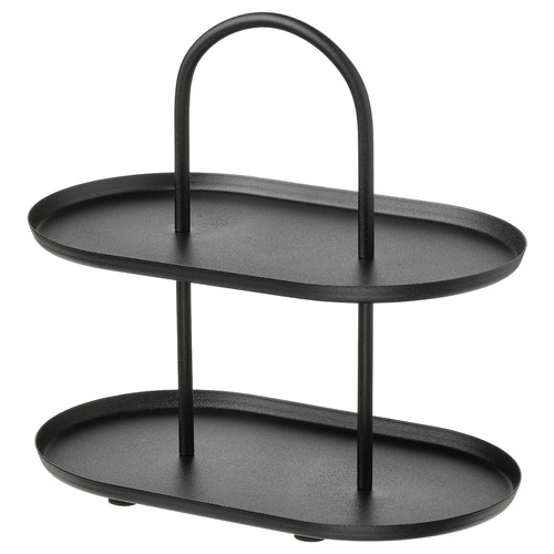 SOMMARÖGA Serving stand, two tiers, black