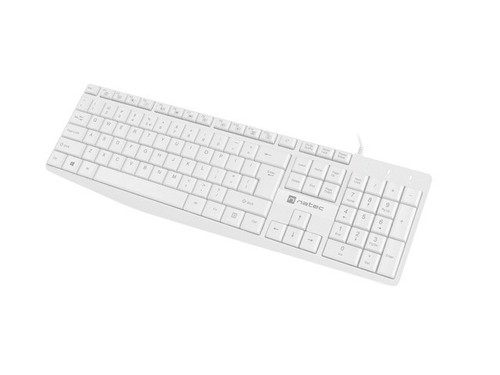 Natec Wired Keyboard Nautilus US Slim, white