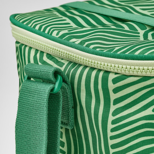 NÄBBFISK Cooling bag, patterned/green, 36x26x22 cm