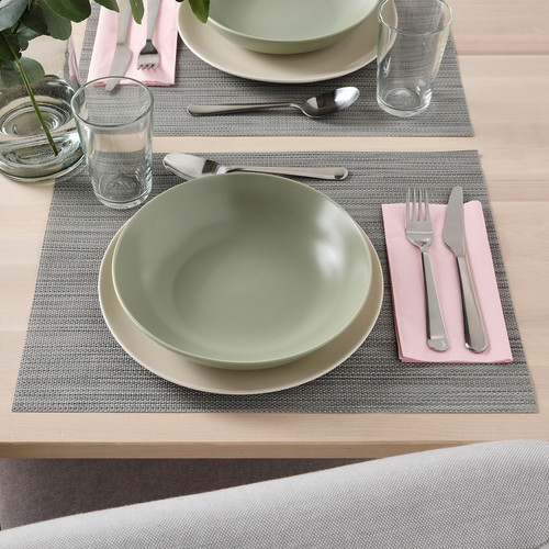 FÄRGKLAR Deep plate/bowl, matte green, 23 cm, 4 pack