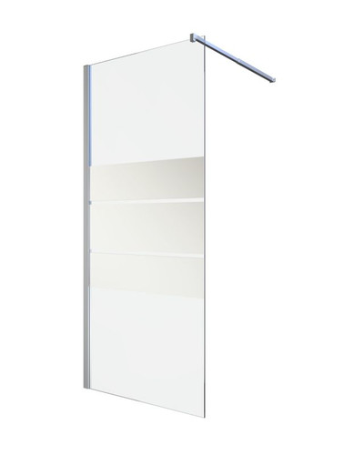 Goodhome Walk-in Shower Beloya 100 cm, chrome/mirror glass