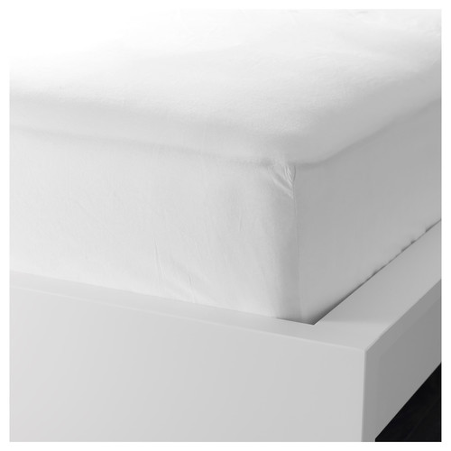 FÄRGMÅRA Fitted sheet, white, 140x200 cm