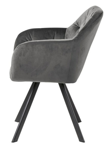 Upholstered Chair Lola, auto return, velvet, dark grey