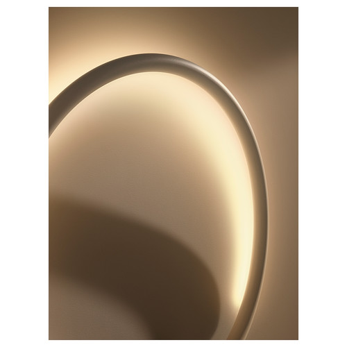 VARMBLIXT LED wall lamp, white metal/circle