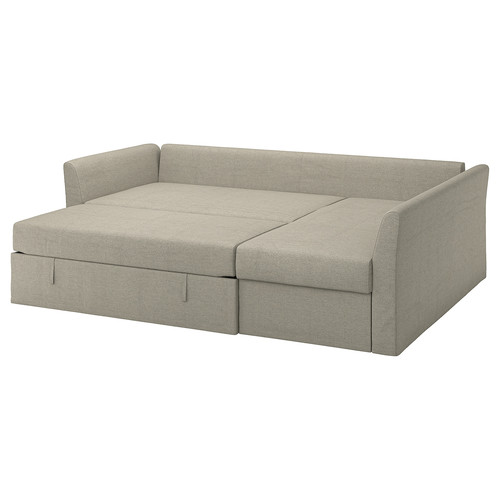 HOLMSUND Corner sofa-bed, Borgunda beige