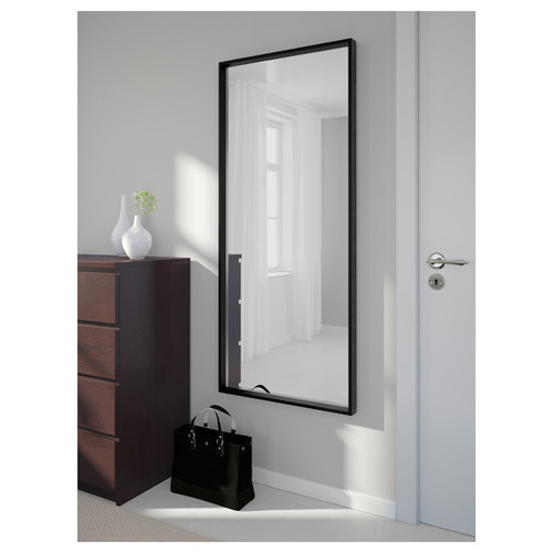 NISSEDAL Mirror, black, 65x150 cm