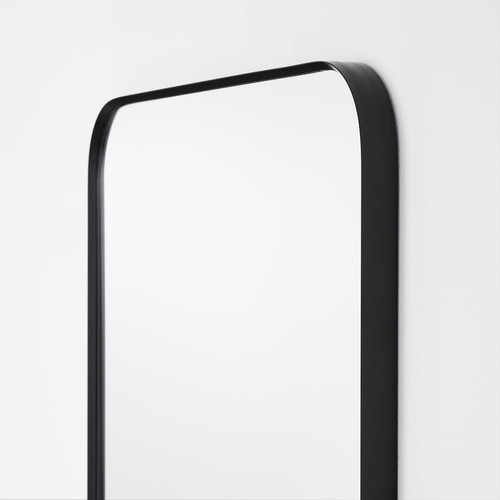 LINDBYN Mirror, black, 28x60 cm