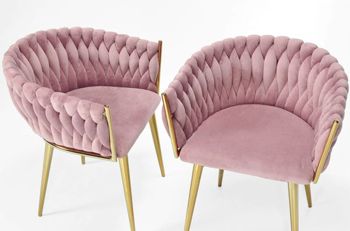 Glamour Braided Chair ROSA, powder pink