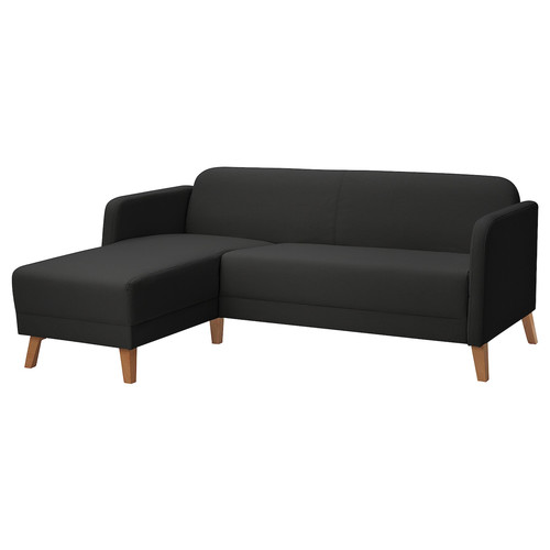 LINANÄS 3-seat sofa, with chaise longue/Vissle dark grey