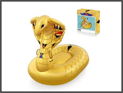 Bestway Inflatable Island Ride-on Pool Float Golden Cobra 180x146cm