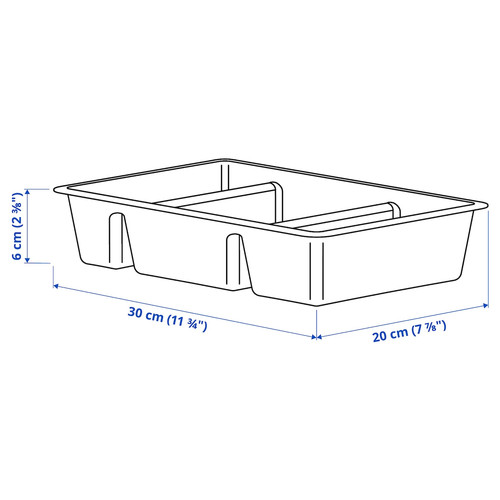 RAGGISAR Tray, dark grey, 20x30 cm