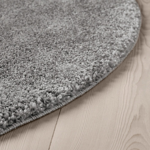 STOENSE Rug, low pile, medium grey, 130 cm