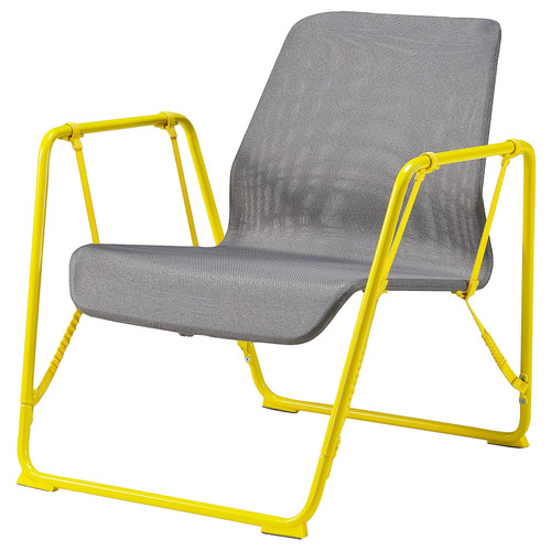 BRÄNNBOLL Gaming easy chair, grey/bright yellow