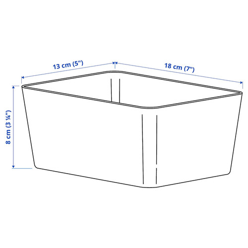 KUGGIS Box, transparent black, 13x18x8 cm