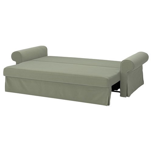 VRETSTORP 3-seat sofa-bed, Hakebo grey-green