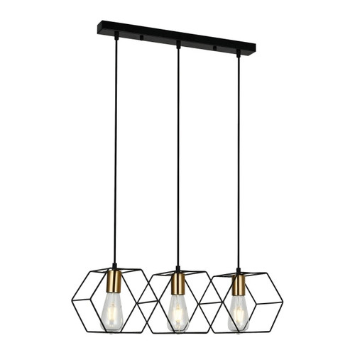 Italux Pendant Lamp Aina 3x E27, bras/black