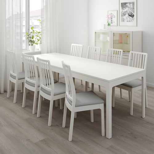 EKEDALEN Extendable table, white, 180/240x90 cm