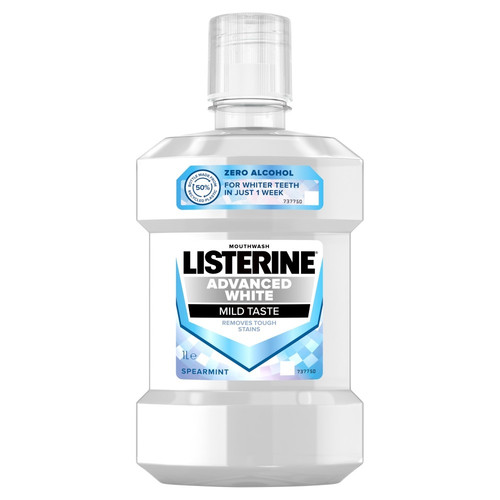 Listerine Mouthwash Advanced White Mild Taste 1L