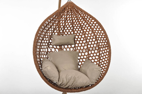 Hanging Cocoon Chair BALI, in-/outdoor, brown