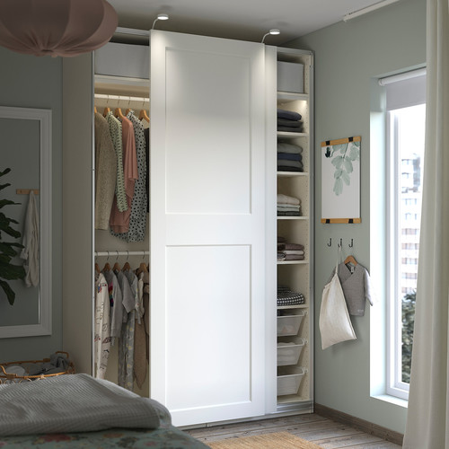 PAX / GRIMO Wardrobe, white/white, 150x66x236 cm