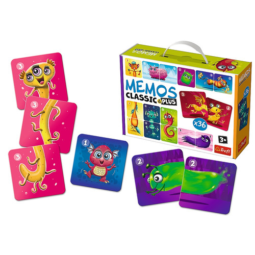 Trefl Memos Classic & Plus Charming Monsters Game 3+