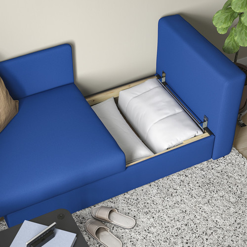 SKÖNABÄCK 2-seat sofa-bed, Knisa bright blue