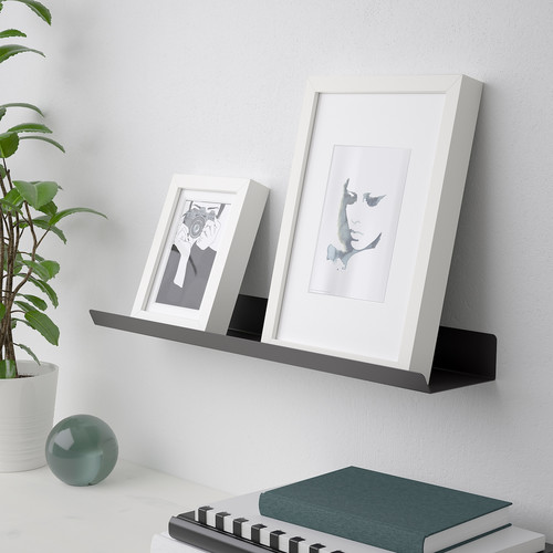 MALMBÄCK Display shelf, dark grey, 60 cm