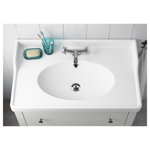 RÄTTVIKEN Single wash-basin, white, 82x49x6 cm