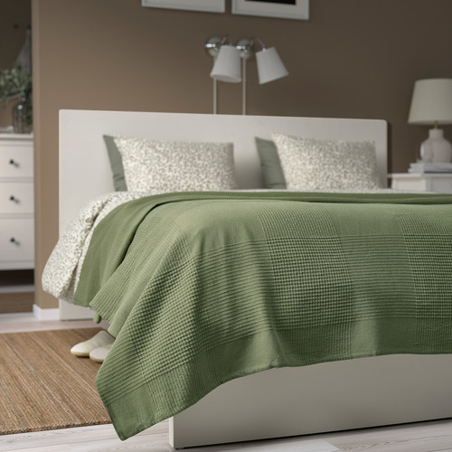 INDIRA Bedspread, grey-green, 230x250 cm