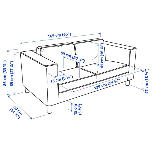 PÄRUP 2-seat sofa, Vissle yellow-brown