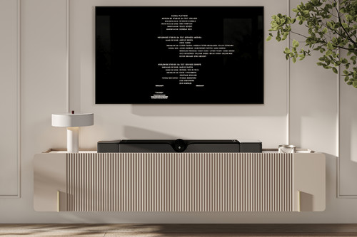 Wall-Mounted TV Cabinet Malmi 200 cm, cashmere, crema bianca, gold