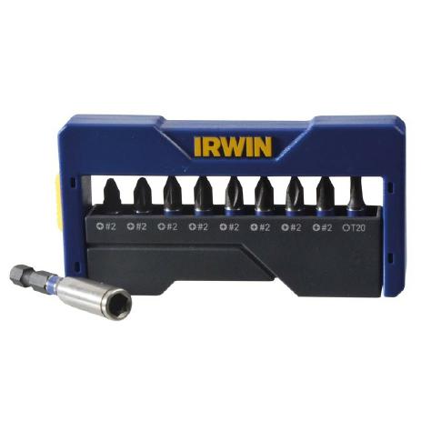 Irwin Impact Insert Bit Mixed Set, 10pcs 4 x PZ2 / 4 x PH2 / T20 + Bit Holder